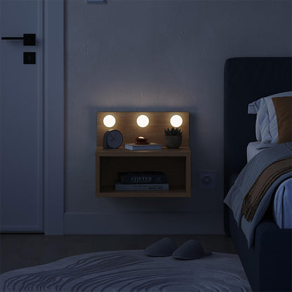 Κομοδίνο Επιτοίχιο Treo με LED Χρώμα Sapphire Oak 40x30x33,8