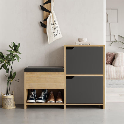 Παπουτσοθήκη Haven Χρώμα Sapphire Oak - Ανθρακί 101x35x80,4