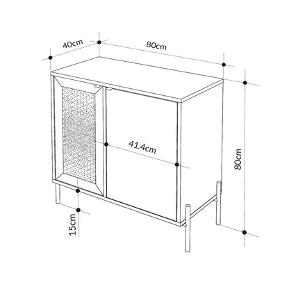Μπουφές Naive Χρώμα Sapphire Oak 80x40x80