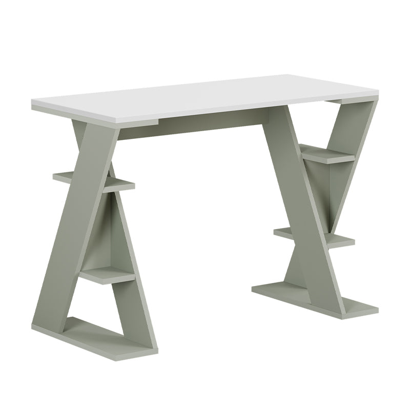 Γραφείο Εργασίας Papillon Χρώμα Ash Green - Λευκό 106x50x75
