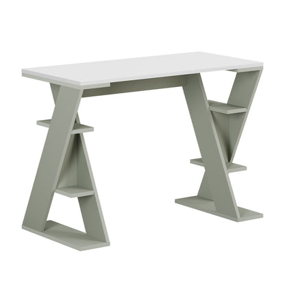 Γραφείο Εργασίας Papillon Χρώμα Ash Green - Λευκό 106x50x75