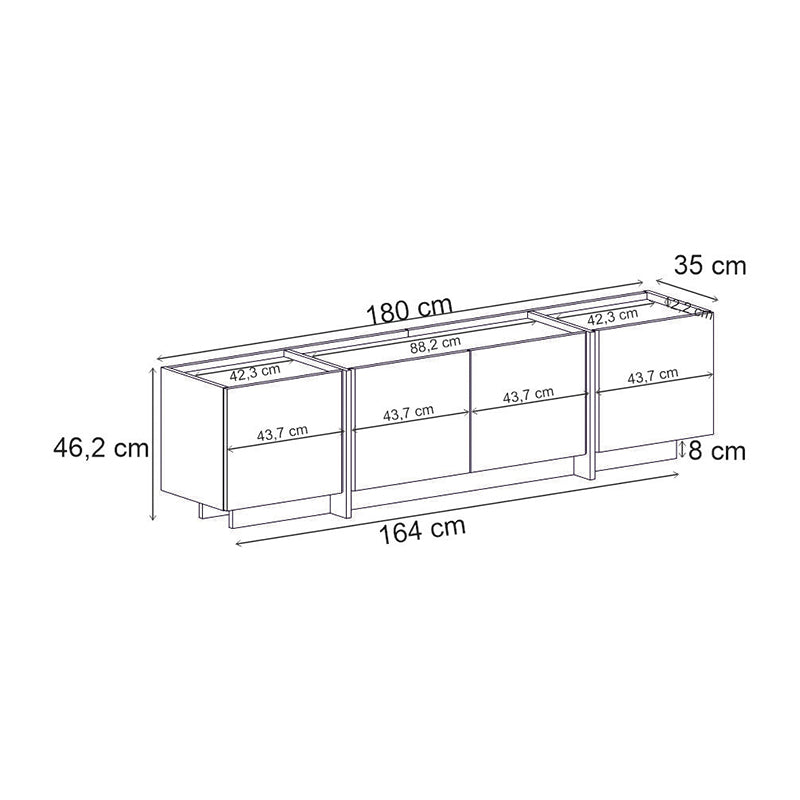 TV Unit Lowen Travertine Color 180x35x46.2