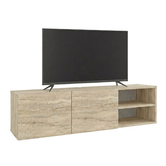 Έπιπλο Τηλεόρασης Επιτοίχιο Conrad Χρώμα Travertine 140x35x38