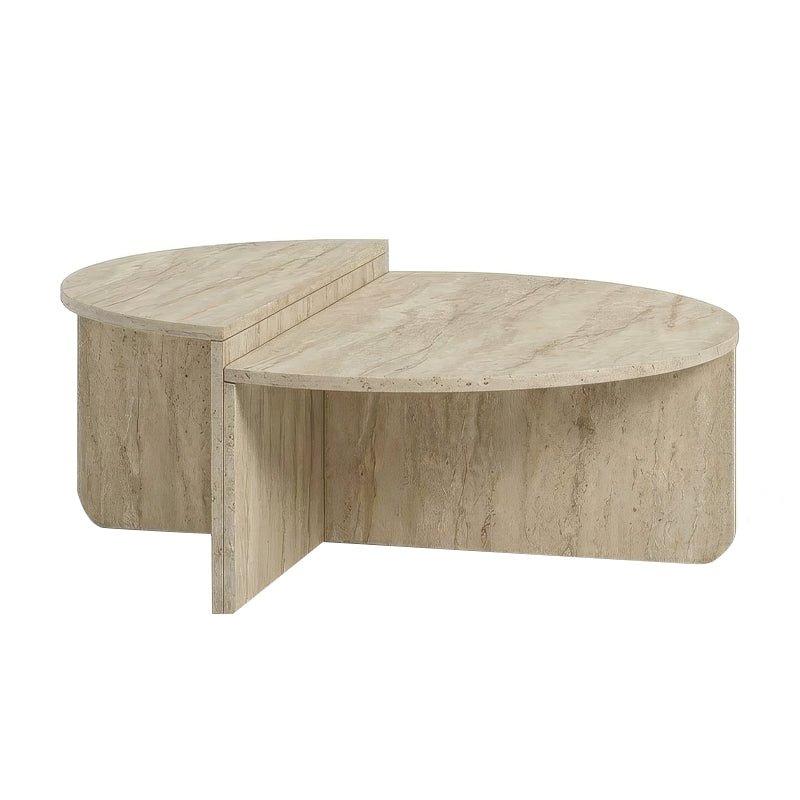 Τραπεζάκι Σαλονιού Aloeva Χρώμα Travertine Ø90x37