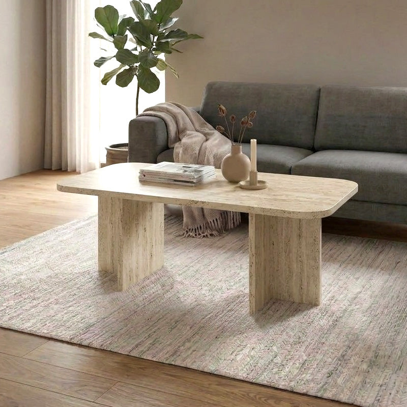 Hillary Coffee Table Travertine Color 100x60x41.8