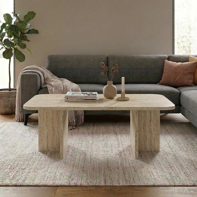Hillary Coffee Table Travertine Color 100x60x41.8