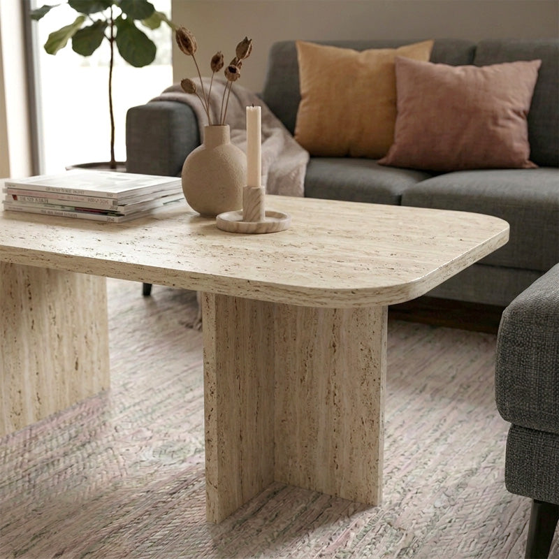 Hillary Coffee Table Travertine Color 100x60x41.8