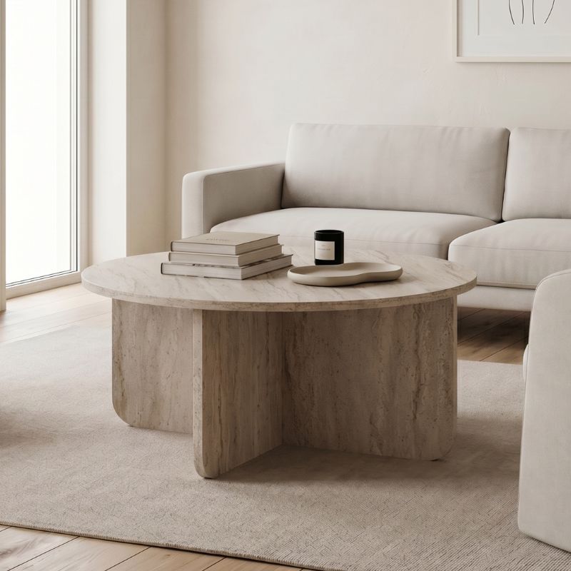 Hillary Coffee Table Travertine Colour Ø80x38