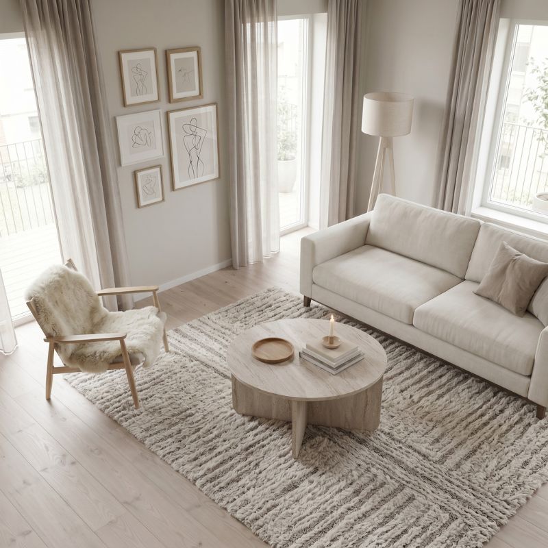 Hillary Coffee Table Travertine Colour Ø80x38