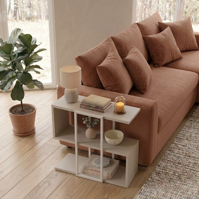 Τραπεζάκι Βοηθητικό Homia Χρώμα Sandstone 56x25x56,5