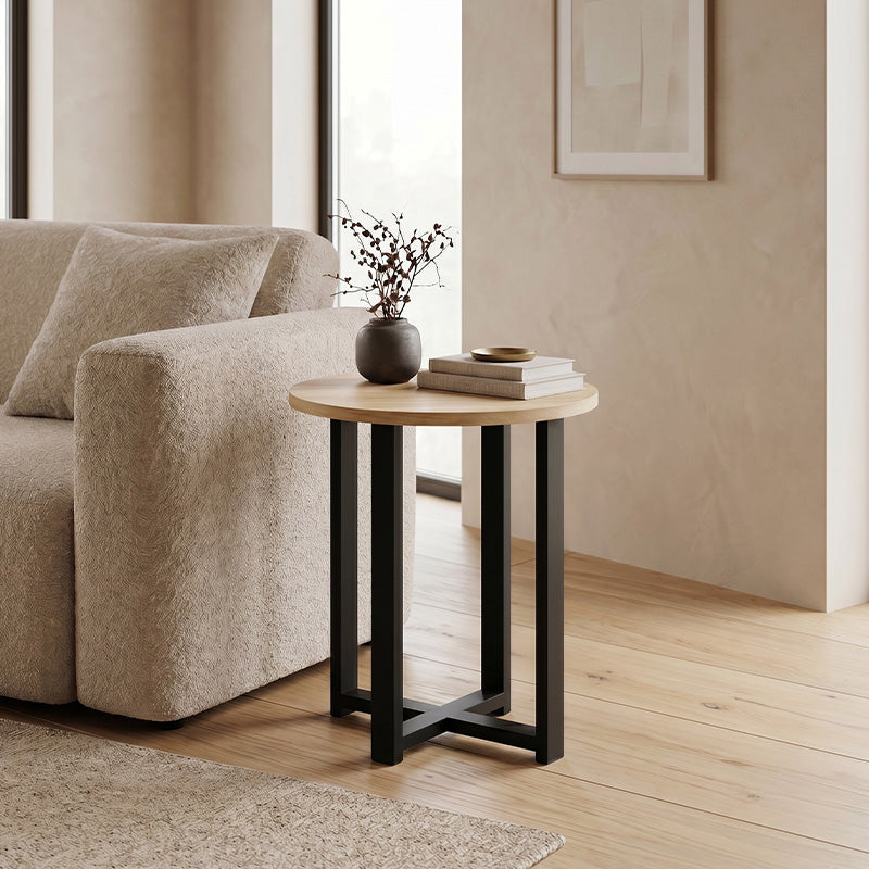 Τραπεζάκι Σαλονιού Σετ 2 Τμχ Mesa Χρώμα Sapphire Oak Ø90x35,5