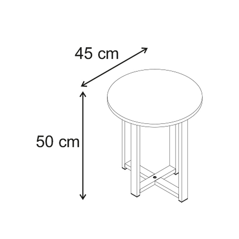 Τραπεζάκι Βοηθητικό Mesa Χρώμα Sapphire Oak Ø45x50