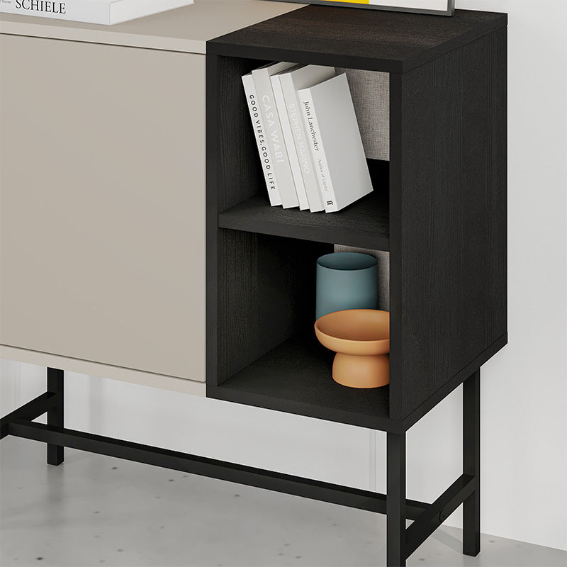 Μπουφές Mona Χρώμα Sandstone - Black Wood 81x40x80