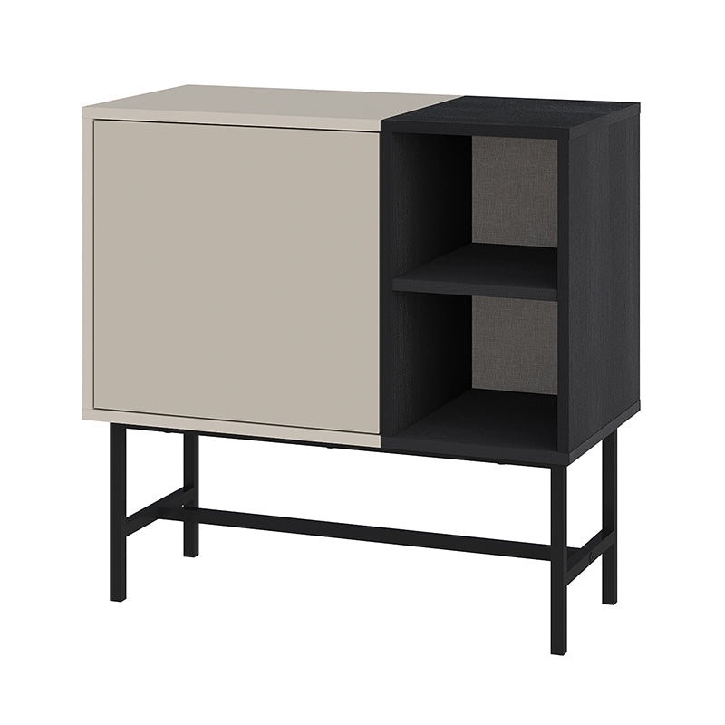 Μπουφές Mona Χρώμα Sandstone - Black Wood 81x40x80
