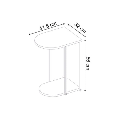Roya Side Table Light Walnut 41.5x32x56