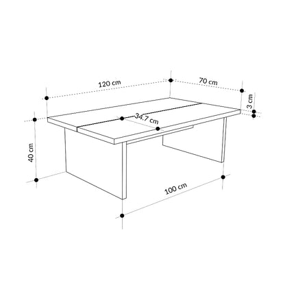 Loana Walnut Coffee Table UD 120x70x40