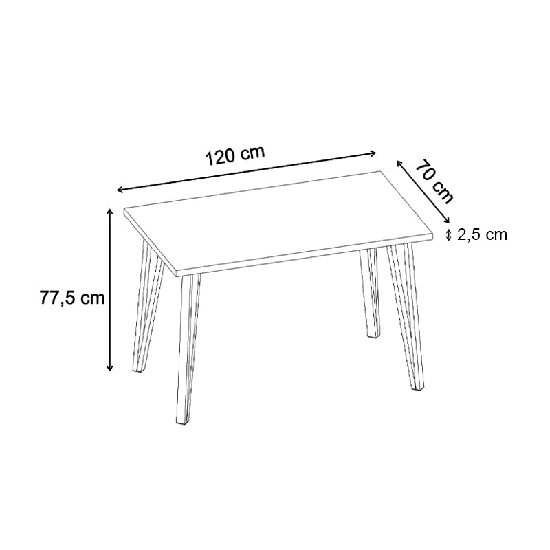Τραπέζι Xana Χρώμα Sepet Oak 120x70x77,5