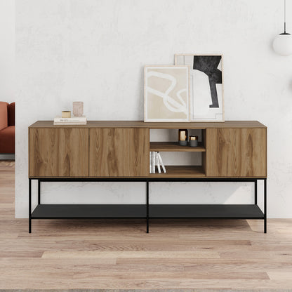 Amira Sideboard Walnut Color UD - Black Wood 180x40x80