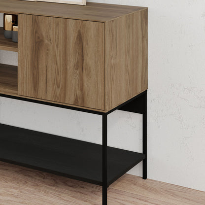 Amira Sideboard Walnut Color UD - Black Wood 180x40x80