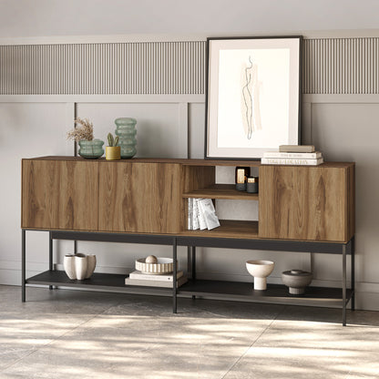 Amira Sideboard Walnut Color UD - Black Wood 180x40x80