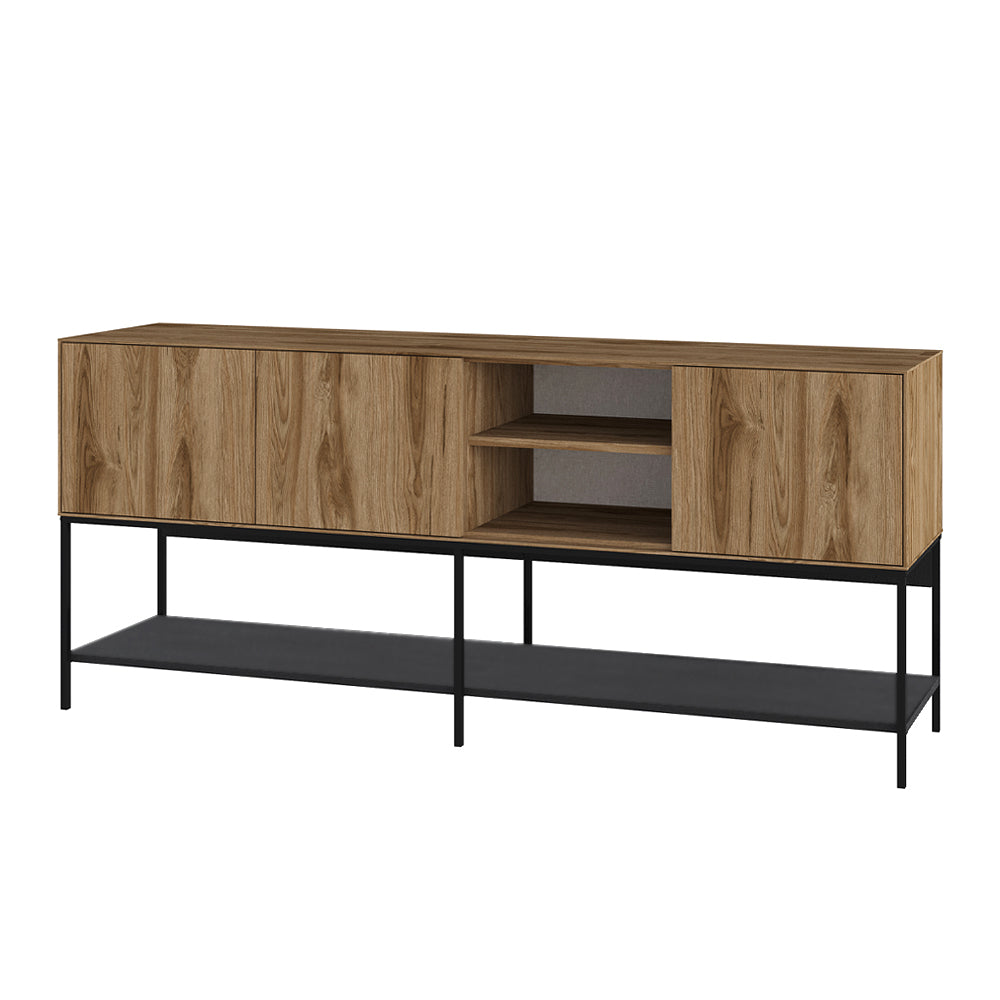 Amira Sideboard Walnut Color UD - Black Wood 180x40x80