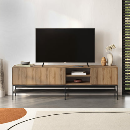 TV Stand Amira Walnut UD - Black Wood 180x35x55