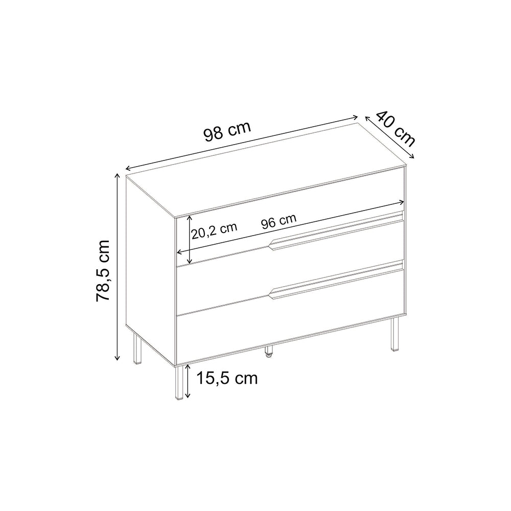 Συρταριέρα Arch Χρώμα Sandstone 98x40x78,5