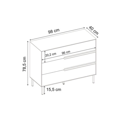 Συρταριέρα Arch Χρώμα Sandstone 98x40x78,5