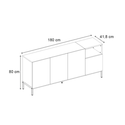 Μπουφές Cailin Χρώμα Sandstone - Sepet Oak 180x41,8x80