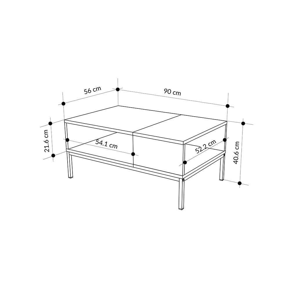 Cailin Coffee Table Sandstone - Sepet Oak 90x56x40.6