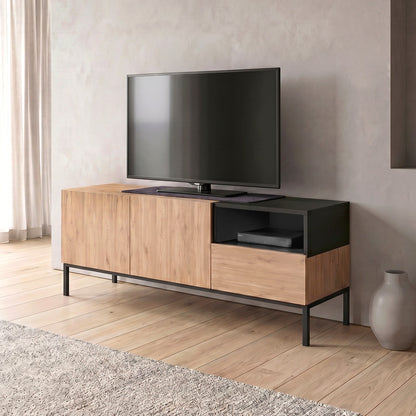 TV Stand Cailin Sepet Oak - Black Wood 140x41.8x55