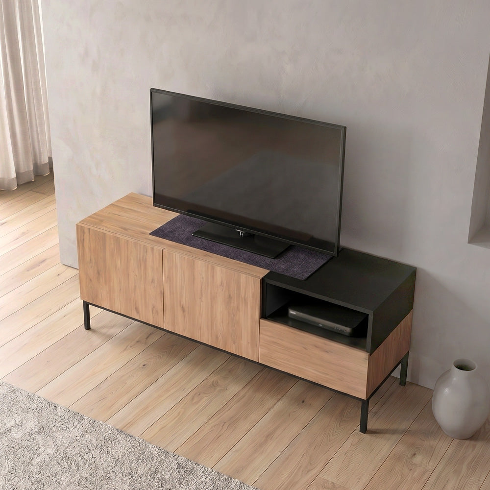 TV Stand Cailin Sepet Oak - Black Wood 140x41.8x55