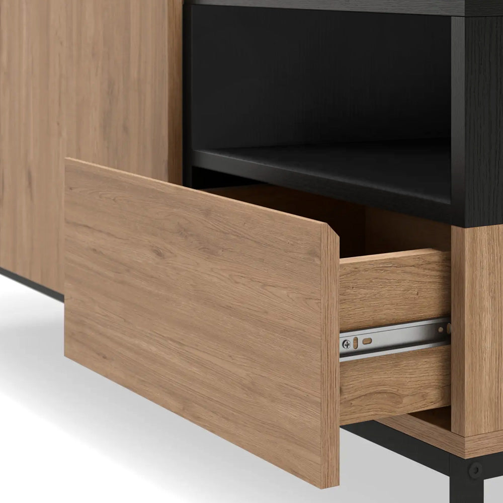 TV Stand Cailin Sepet Oak - Black Wood 140x41.8x55