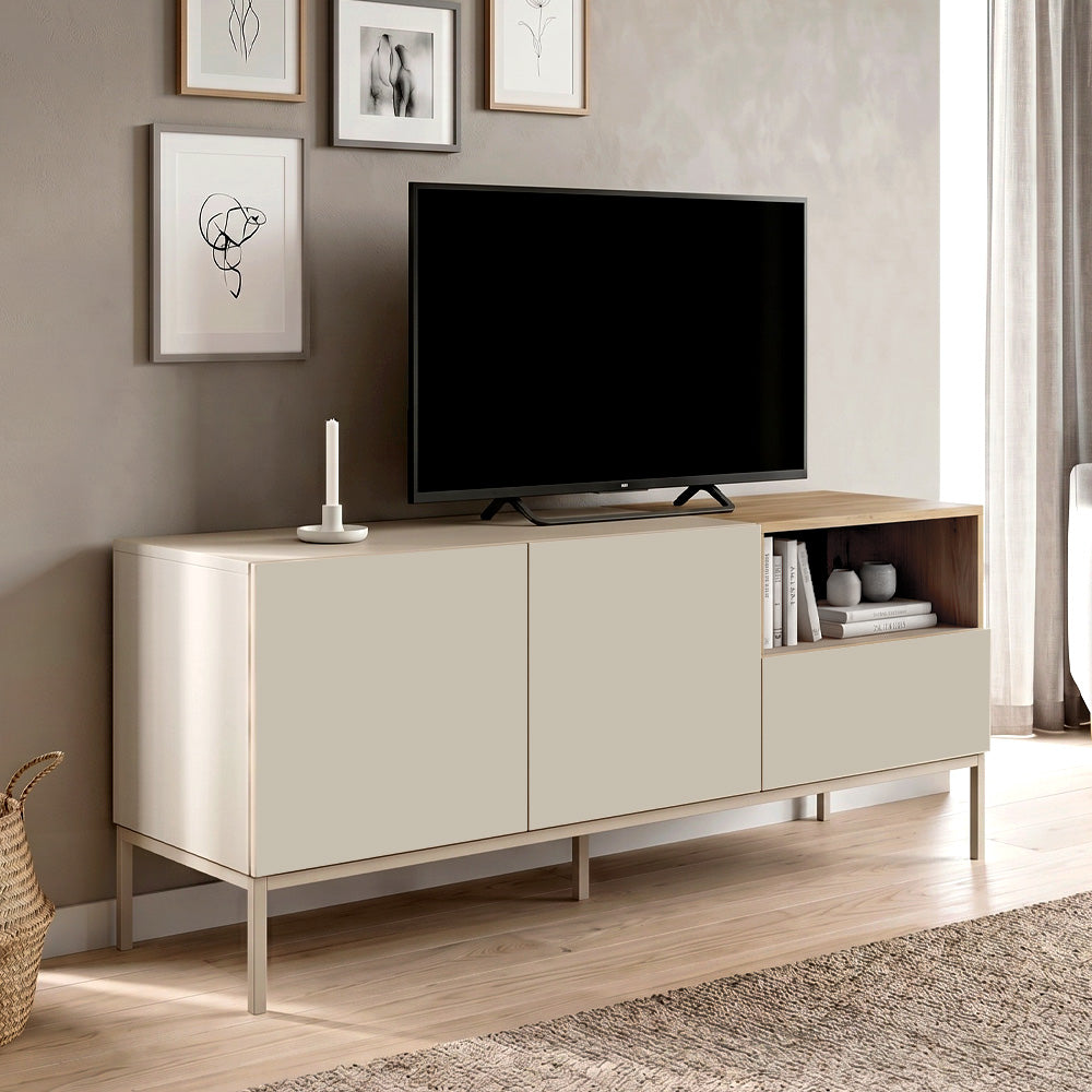 Έπιπλο Τηλεόρασης Cailin Χρώμα Sandstone - Sepet Oak 140x41,8x55