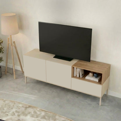 Έπιπλο Τηλεόρασης Cailin Χρώμα Sandstone - Sepet Oak 140x41,8x55