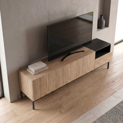 TV Stand Cailin Sepet Oak - Black Wood 180x41.8x55