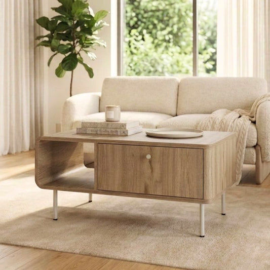Τραπεζάκι Σαλονιού Colia Χρώμα Sepet Oak 90x60x40,4