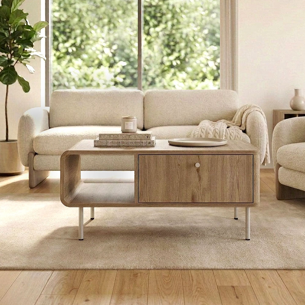 Τραπεζάκι Σαλονιού Colia Χρώμα Sepet Oak 90x60x40,4