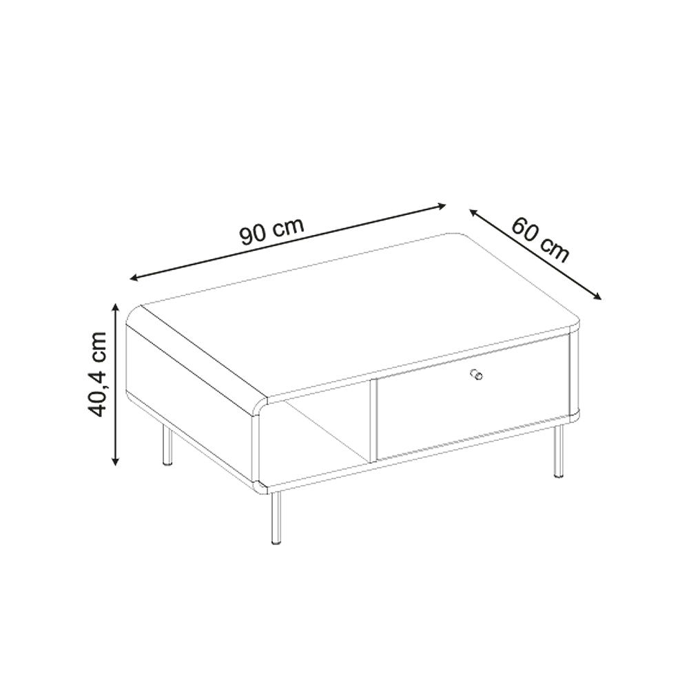 Τραπεζάκι Σαλονιού Colia Χρώμα Sepet Oak 90x60x40,4