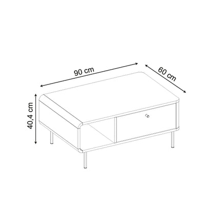 Τραπεζάκι Σαλονιού Colia Χρώμα Sepet Oak 90x60x40,4