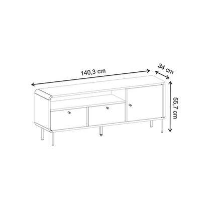 Έπιπλο Τηλεόρασης Colia Χρώμα Sepet Oak 140,3x34x55,7