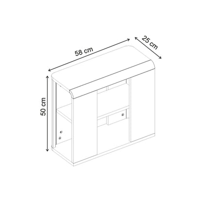 Τραπεζάκι Βοηθητικό Colia Χρώμα Sepet Oak 58x25x50