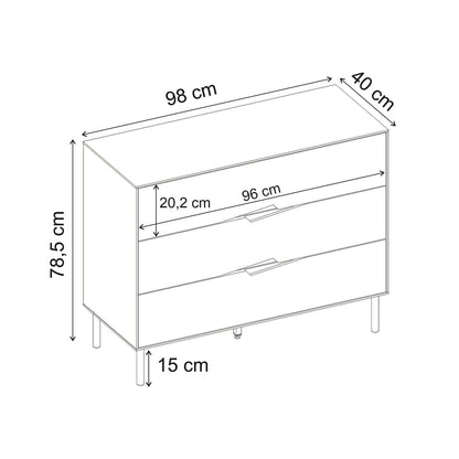 Συρταριέρα Marquise Χρώμα Sandstone 98x40x78,5