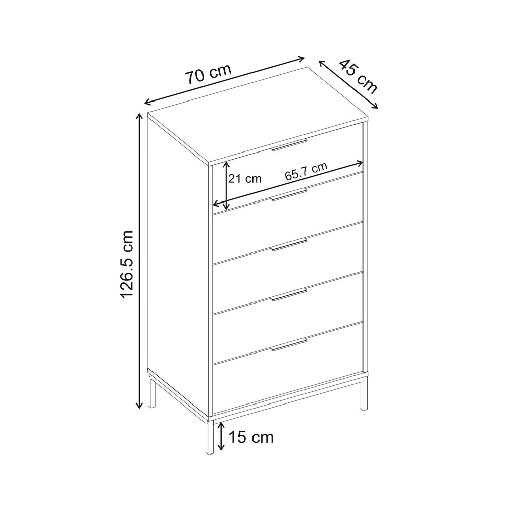 Συρταριέρα Mars Χρώμα Καρυδί UD 70x45x126,5