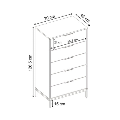 Συρταριέρα Mars Χρώμα Καρυδί UD 70x45x126,5
