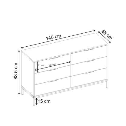 Συρταριέρα Mars Χρώμα Καρυδί UD 140x45x83,5