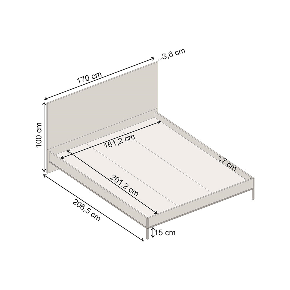 Κρεβάτι Mars Χρώμα Καρυδί UD 160x200εκ