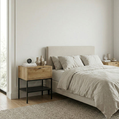 Κομοδίνο Melis Χρώμα Καρυδί UD 45x35x56,4