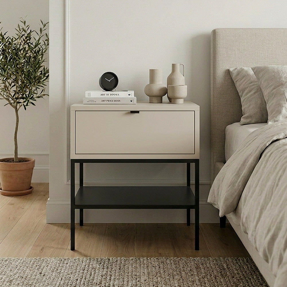 Κομοδίνο Melis Χρώμα Sandstone 45x35x56,4