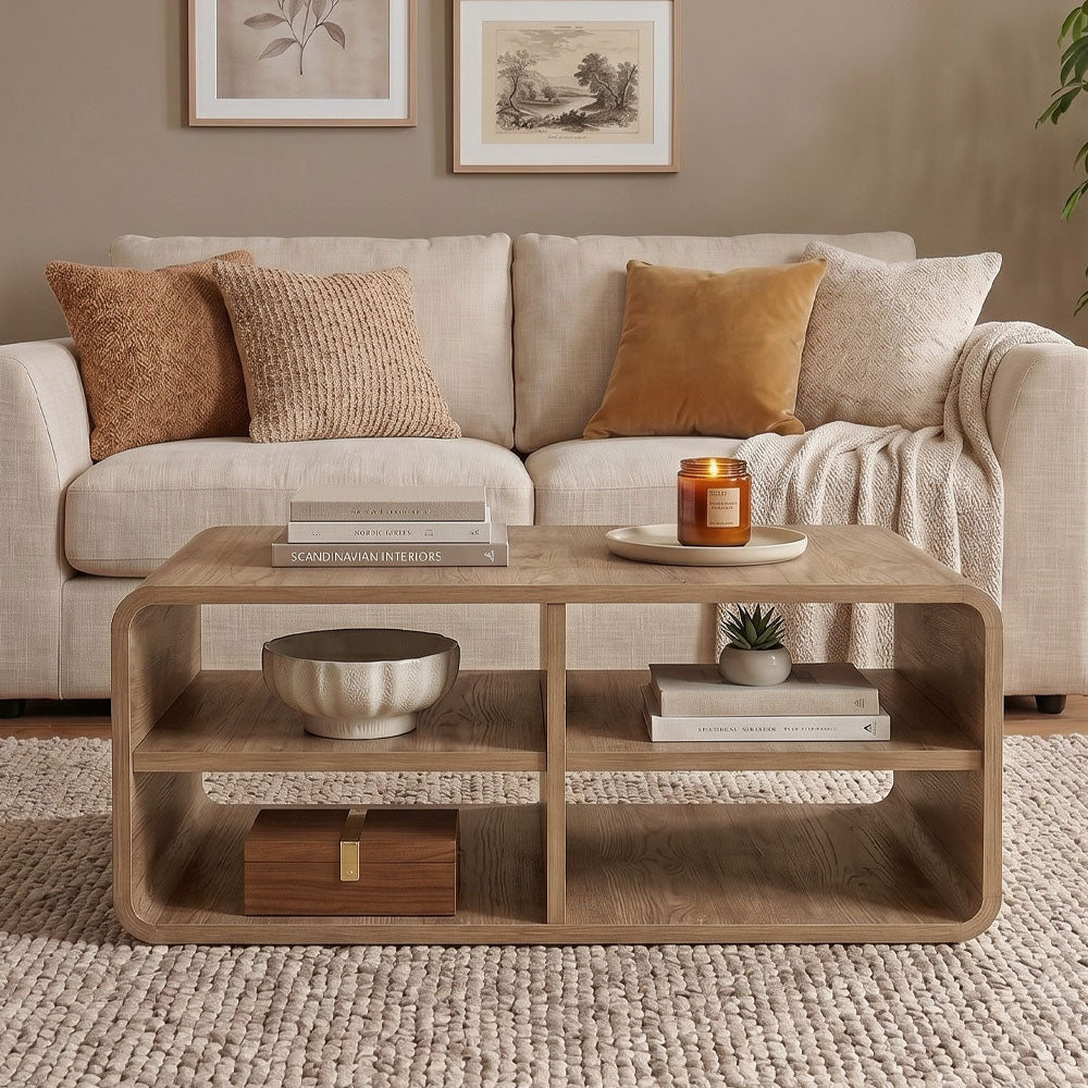 Τραπεζάκι Σαλονιού Rovel Χρώμα Sepet Oak 80,3x50x32,5